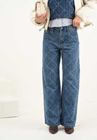 CALVIN KLEIN JEANS Jeans in denim chiaro da donna con motivo monogramma LV047D709GYY2 . CALVIN KLEIN JEANS 