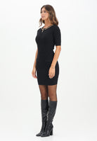 ELISABETTA FRANCHI Abito corto in maglia nero da donna con dettaglio gioiello AM20B56E2 110 ELISABETTA FRANCHI 