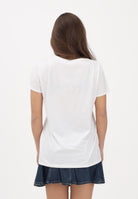 VICOLO T-shirt a manica corta bianca da donna con stampa fiocchi RAB0522 02 VICOLO 