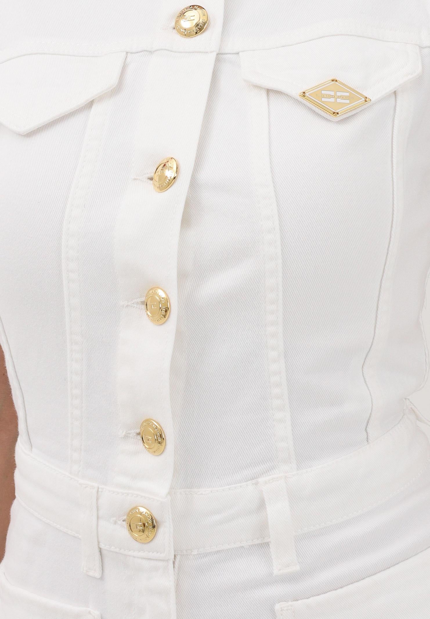 ELISABETTA FRANCHI Tuta in denim avorio da donna TJ45N61E2 360 ELISABETTA FRANCHI 