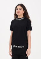 PALM ANGELS T-shirt a manica corta nera per donna, ragazzi e bambini con logo PBAA003S26JER004 110 PALM ANGELS 