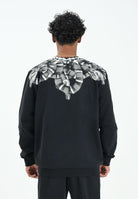 MARCELO BURLON COUNTY OF MILAN Felpa girocollo nera da uomo con stampa serpente F5CAMASW068 110 MARCELO BURLON COUNTY OF MILAN 