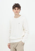 Maglioncino girocollo panna da uomo con ricamo logo MW0MW36347Z00  TOMMY HILFIGER 