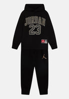 Tuta nera da neonato con logo a contrasto 65C651 K5X JORDAN 