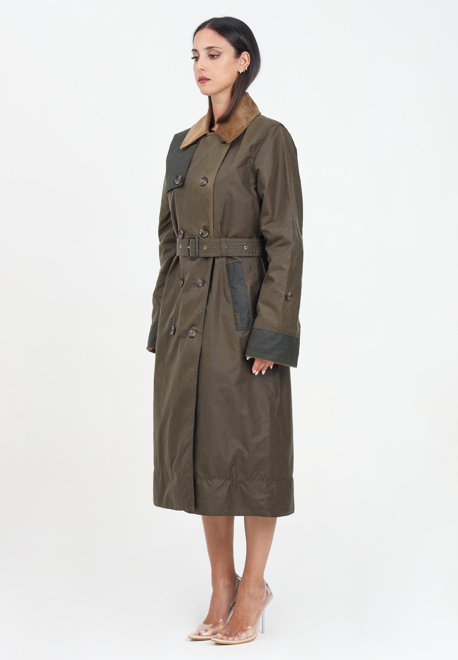 BARBOUR Trench cerato Brackley verde oliva da donna 242 - LWX1399 LWX SN91 BARBOUR 