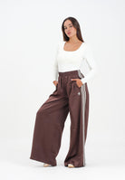 ADIDAS ORIGINALS Pantalone sportivo adicolor Satin Wide Leg marrone da donna KD2541  ADIDAS ORIGINALS 