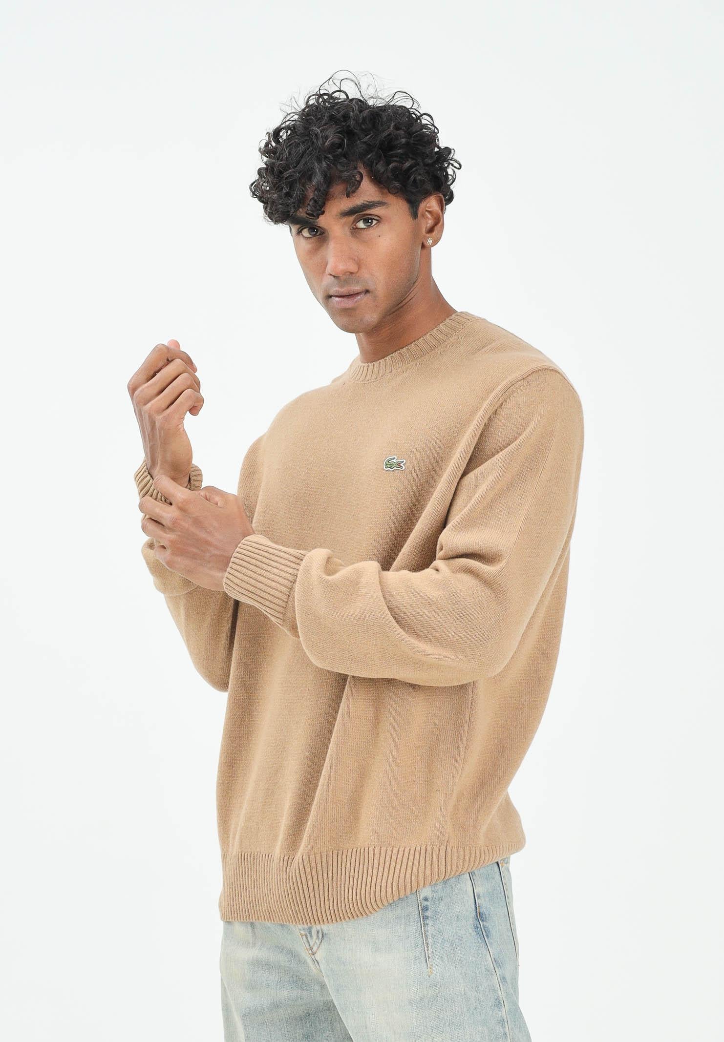 LACOSTE Maglioncino girocollo beige da uomo AH2916 TUY LACOSTE 
