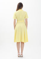 LACOSTE Abito midi giallo da donna in mini piqué EF9621 107 LACOSTE 