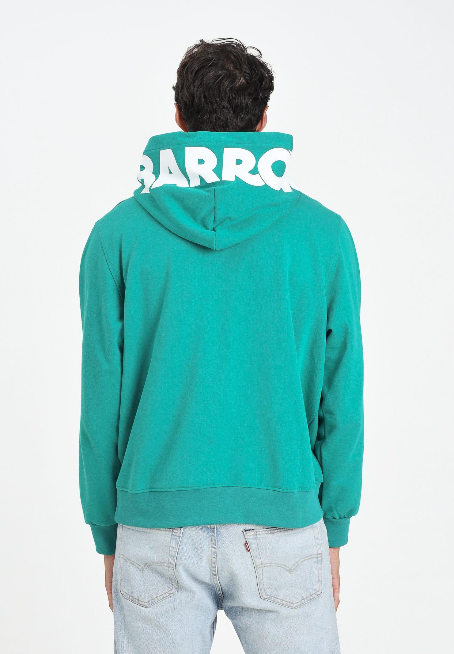 BARROW Felpa verde smeraldo per uomo e donna con cappuccio logato F5BWUAHS058 309 BARROW 