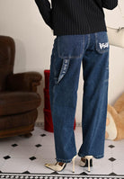 DISCLAIMER Jeans in denim blu da uomo con logo sul retro 25IDS55146 BL DISCLAIMER 