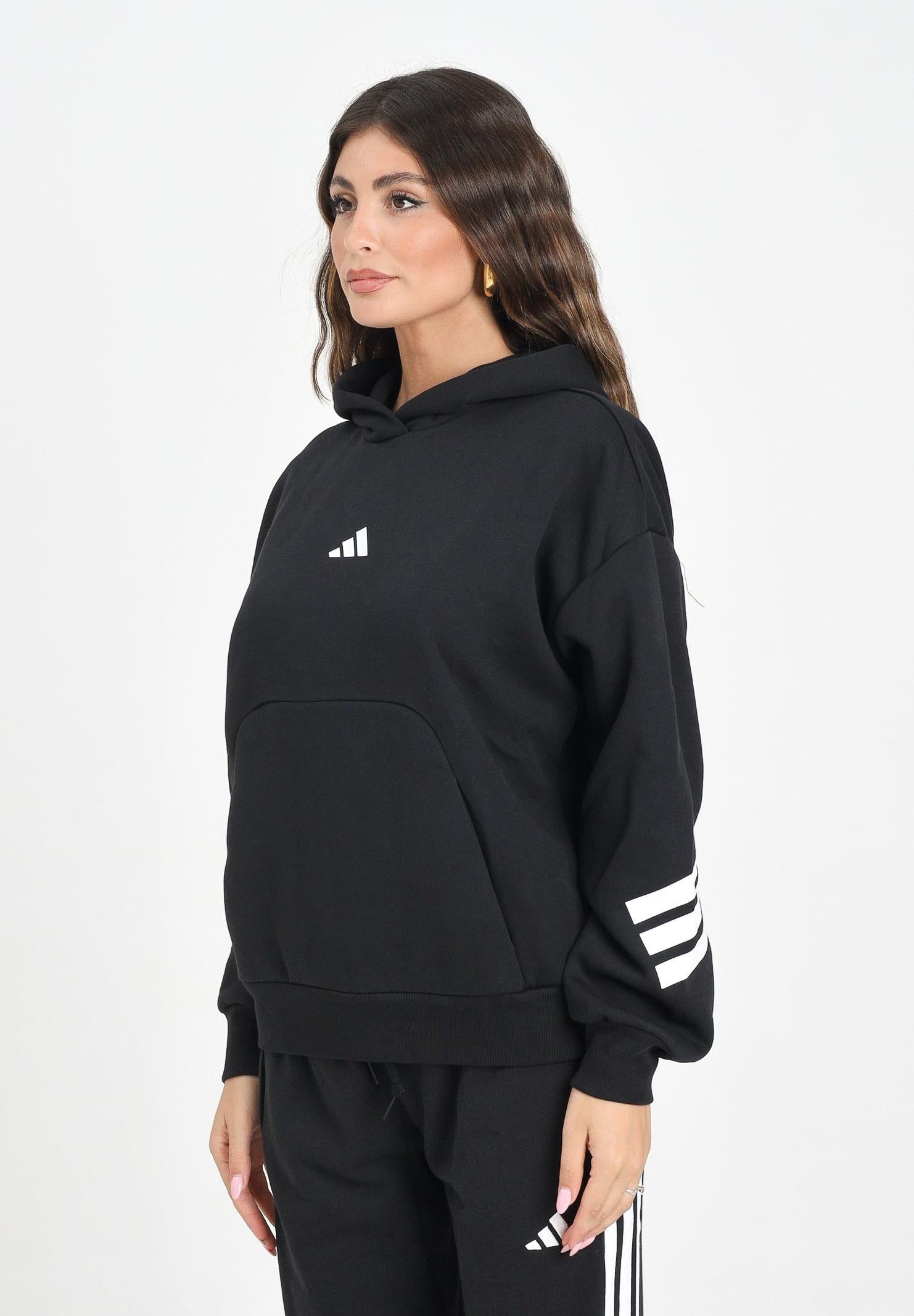 ADIDAS PERFORMANCE Felpa con cappuccio Future Icons 3-Stripes nera da donna JC5426 . ADIDAS PERFORMANCE 