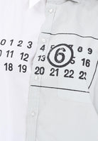 MAISON MARGIELA Camicia a manica lunga bianca e grigia per donna, ragazzi e bambini con stampa logo M60860MM014 M6C36 MAISON MARGIELA 