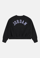 JORDAN Felpa girocollo nera da bambina con patch e logo 45F195 023 JORDAN 