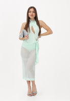 PATRIZIA PEPE Gonna midi verde acqua da donna in organza dévoré 2G1079A756 G632 PATRIZIA PEPE 