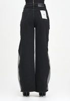 VICOLO Jeans Lexie nero da donna con inserzioni laterali in tulle DF5026 VU VICOLO 