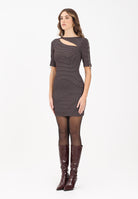 PATRIZIA PEPE Abito corto bordeaux da donna con microfantasia 8A1532A625 FG12 PATRIZIA PEPE 