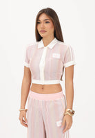 ADIDAS ORIGINALS Camicia crop SUMMER GLOW STRIPED rosa da donna KY8140 . ADIDAS ORIGINALS 