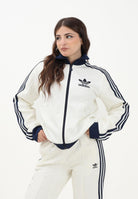 ADIDAS ORIGINALS Felpa con zip Knit Classic panna da donna KS7800 . ADIDAS ORIGINALS 