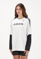 ADIDAS ORIGINALS T-shirt a manica lunga LACE bianca e nera da donna KC8140 . ADIDAS ORIGINALS 