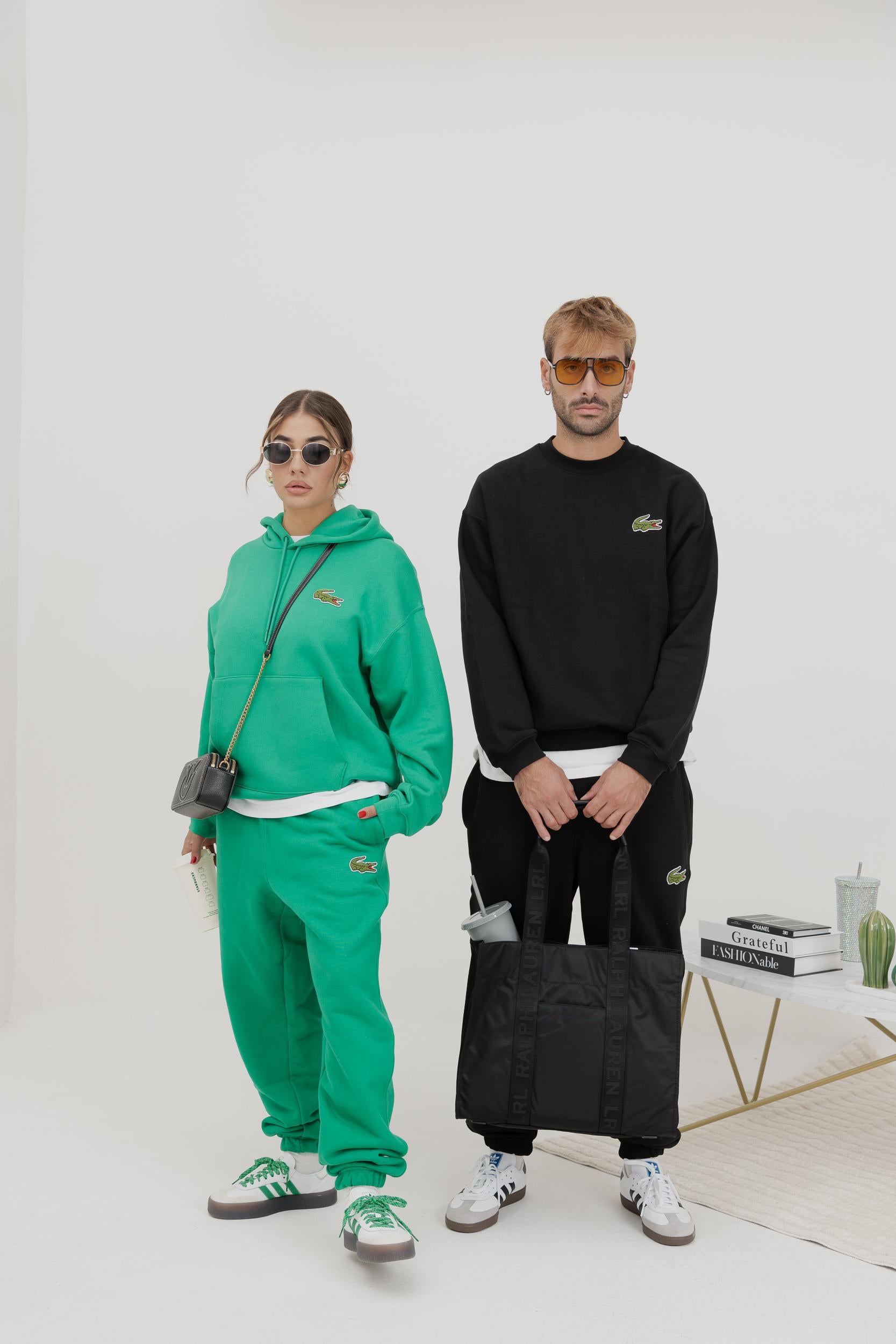 LACOSTE Felpa con cappuccio Loose Fit nera per uomo e donna SH2754 031 LACOSTE 