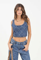 CALVIN KLEIN JEANS Top in denim da donna con monogram all-over LV047D708GYY2  CALVIN KLEIN JEANS 