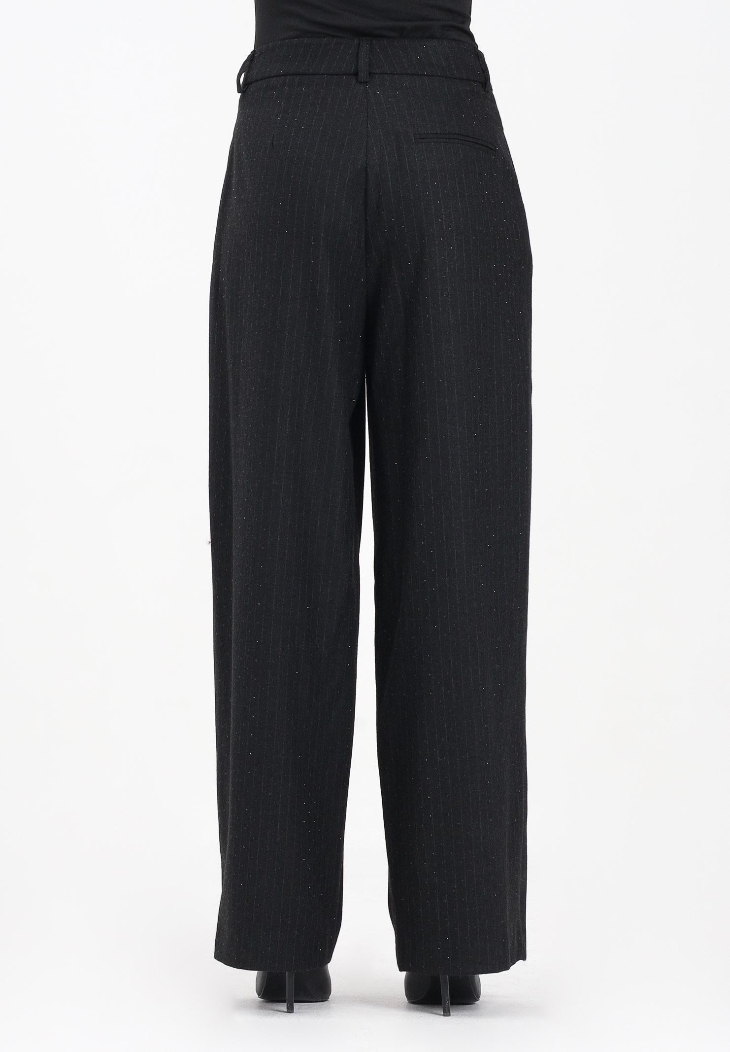 VICOLO Pantalone elegante nero da donna con motivo gessato e strass TF0136 FFNE VICOLO 