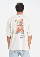 BARROW T-shirt a manica corta color crema per uomo e donna con maxi stampa sul retro F5BWUATH049 013 BARROW 