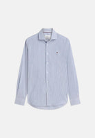 TOMMY HILFIGER Camicia Slim Fit Stripe Shirt, colore brand Regal Blue/White corrispondente all'azzurro e bianco, da uomo. MW0MW43746 C7F TOMMY HILFIGER 