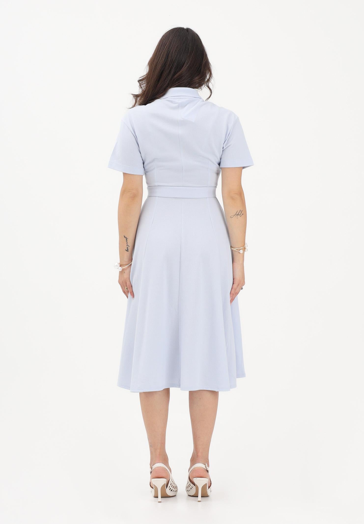 LACOSTE Abito midi azzurro da donna in mini piqué EF9621 J2G LACOSTE 
