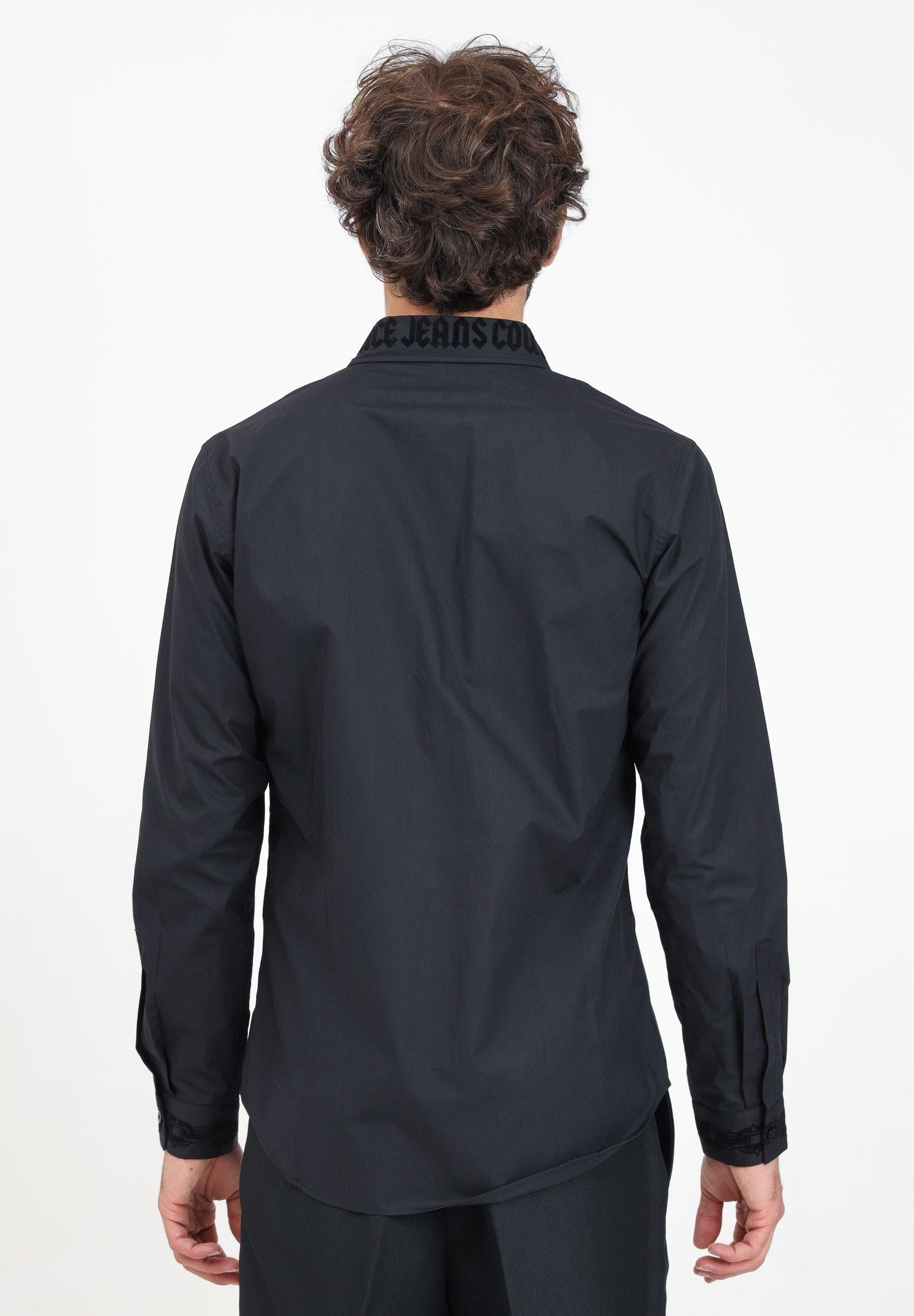 Camicia elegante nera da uomo con logo in stile gotico 77GALYS5CN002 899 VERSACE JEANS COUTURE 