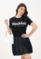 MAX MARA T-shirt a manica corta nera da donna con ricamo logo 2516941012600 008 MAX MARA 