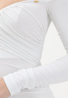 ELISABETTA FRANCHI Abito lungo avorio da donna con drappeggi ABR1061E2 360 ELISABETTA FRANCHI 