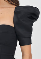 ELISABETTA FRANCHI Corpetto nero da donna in crêpe e duchesse TO02656E2 110 ELISABETTA FRANCHI 