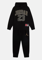 Tuta nera da neonato con logo a contrasto 65C651 K5X JORDAN 