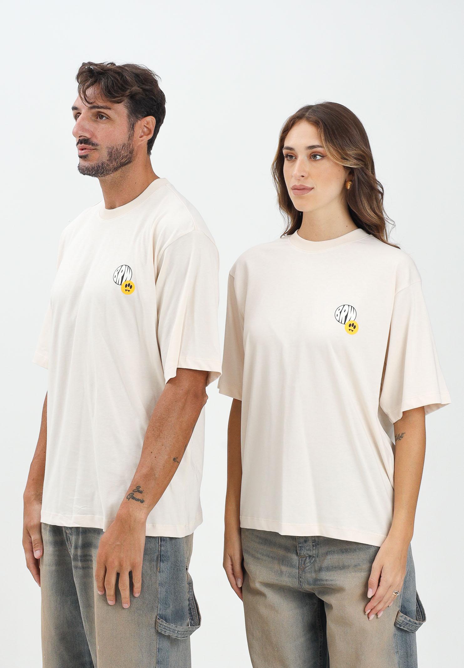 BARROW T-shirt a manica corta panna per uomo e donna con stampa F5BWUATH128 013 BARROW 
