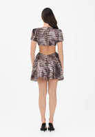 ELISABETTA FRANCHI Abito corto cacao da donna con stampa all-over a tema alligatore AB89561E2 644 ELISABETTA FRANCHI 