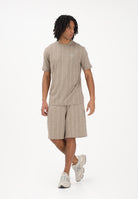 EA7 Shorts sportivo beige da uomo con stampa all-over del logo 7M001393AF12660 F1030 EA7 