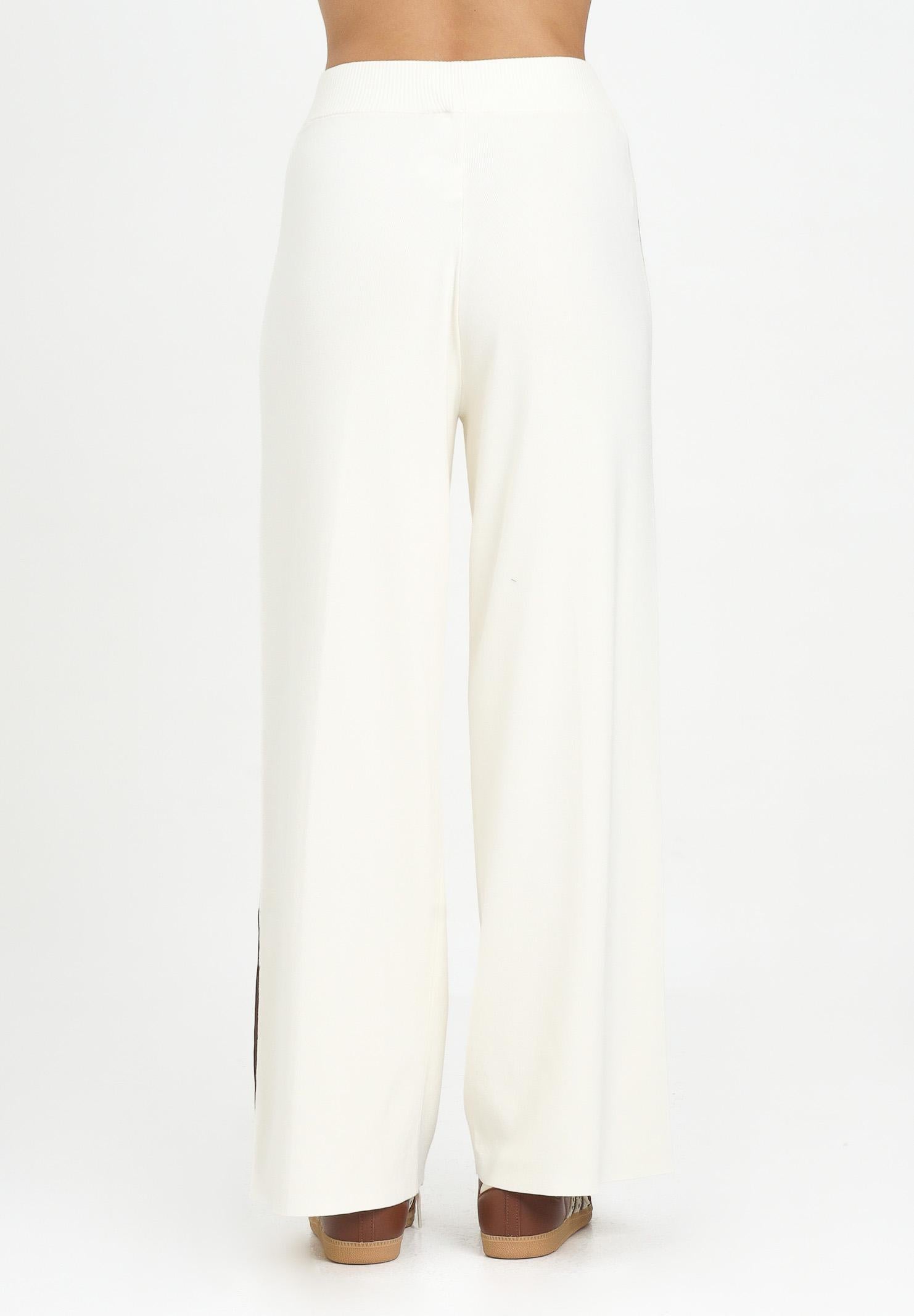 ELISABETTA FRANCHI Pantalone in maglia panna da donna con bande lucide<BR/> KP69S56E2 EG2 ELISABETTA FRANCHI 