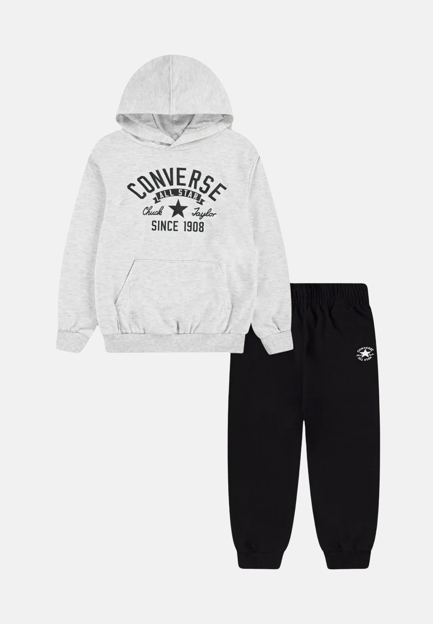 CONVERSE Tuta Retro Remix grigia e nera per bambino e bambina 9CH011 W6M CONVERSE 