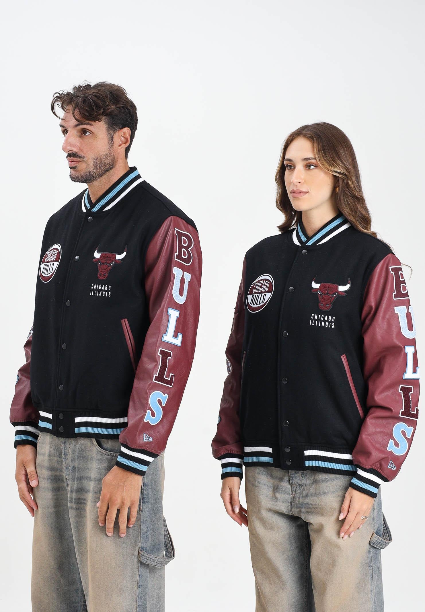 NEW ERA Bomber Varsity Chicago Bulls NBA Patch nero e bordeaux per uomo e donna 60684336 . NEW ERA 
