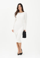 MAISON MARGIELA Abito midi bianco per donna, ragazze e bambine con logo M60935MM07X M6101 MAISON MARGIELA 