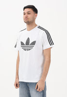 ADIDAS ORIGINALS T-shirt a manica corta MONOGRAM INFILL 3S bianca da uomo KD1360 . ADIDAS ORIGINALS 
