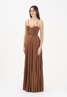 ELISABETTA FRANCHI Abito lungo cuoio da donna in jersey lamé ABR1661E2 600 ELISABETTA FRANCHI 