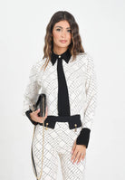 ELISABETTA FRANCHI Camicia a manica lunga panna e nera da donna con stampa CA10456E2 EF1 ELISABETTA FRANCHI 