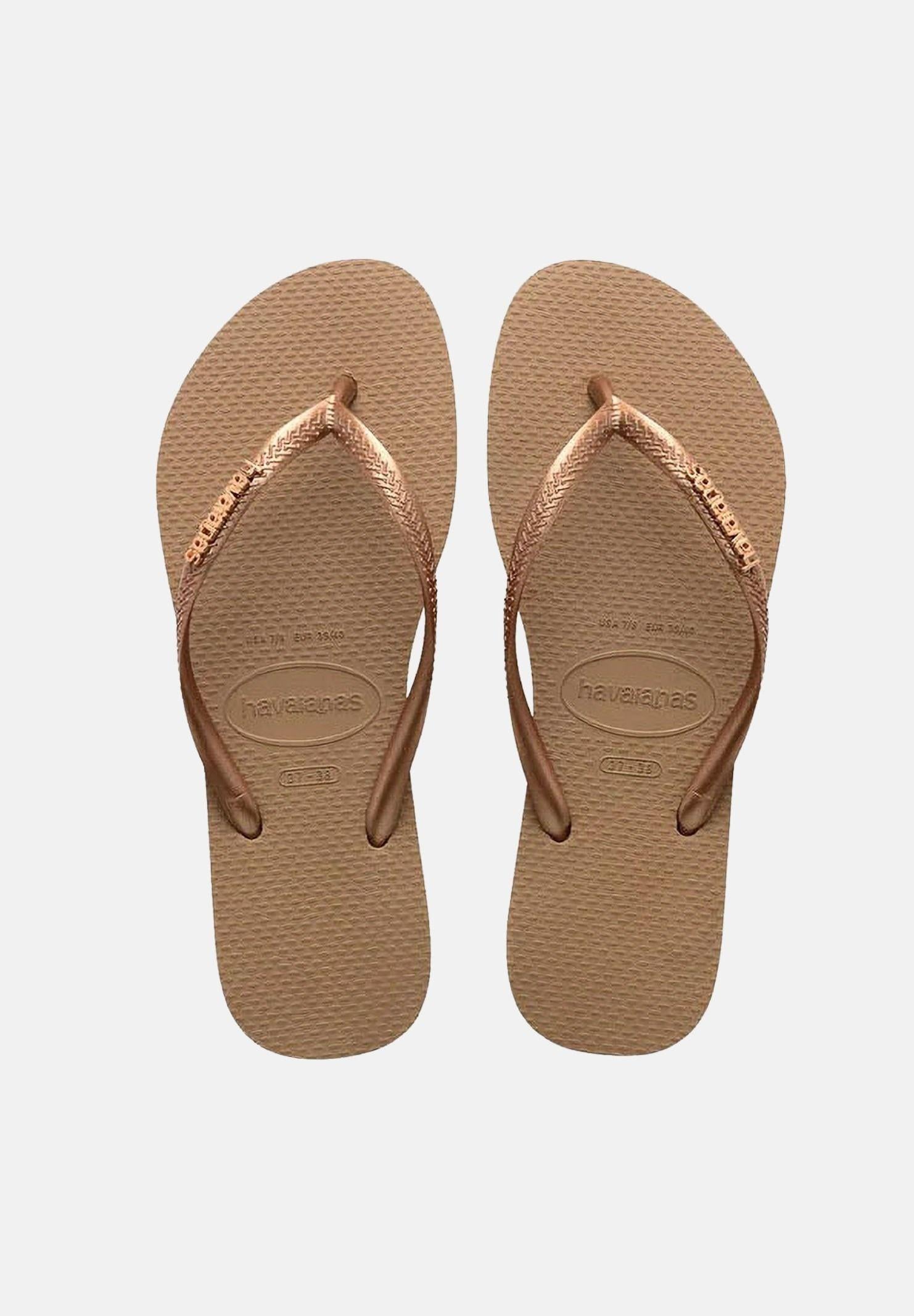 HAVAIANAS Infradito Slim Logo Metallic oro da donna 4119875 3581 HAVAIANAS 