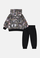 JORDAN Tuta Brooklyn French Terry nera da neonato 65F239 023 JORDAN 