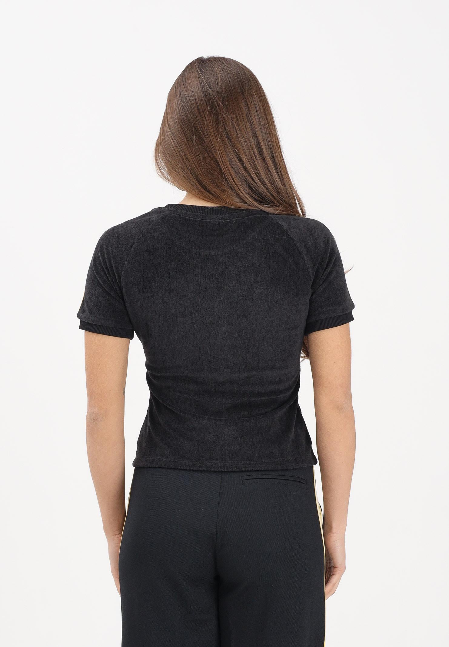 ADIDAS ORIGINALS T-shirt a manica corta Terry Towel Cali nera da donna KD1412 . ADIDAS ORIGINALS 