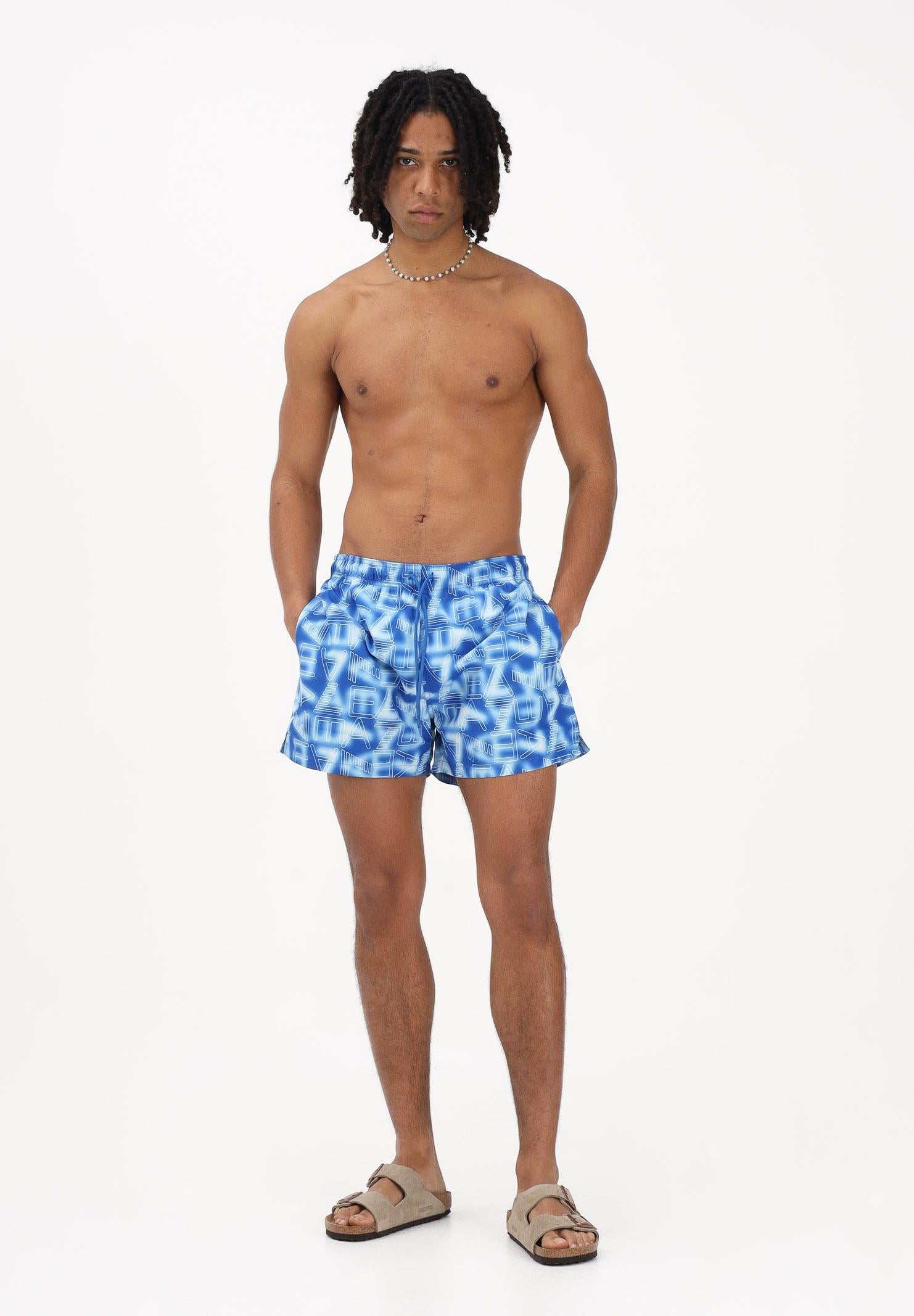 EA7 Shorts mare azzurro da uomo con logo all-over 7M001715AF21250 MB465 EA7 