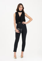 ELISABETTA FRANCHI Pantalone elegante nero da donna con dettagli logo PA16361E2 110 ELISABETTA FRANCHI 