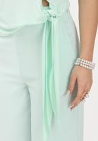 PATRIZIA PEPE Top verde acqua da donna con drappeggio e nodo laterale 2M4527J333 G632 PATRIZIA PEPE 